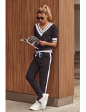 Black women\'s tracksuit with short sleeves FK540 - Online store - Boutique